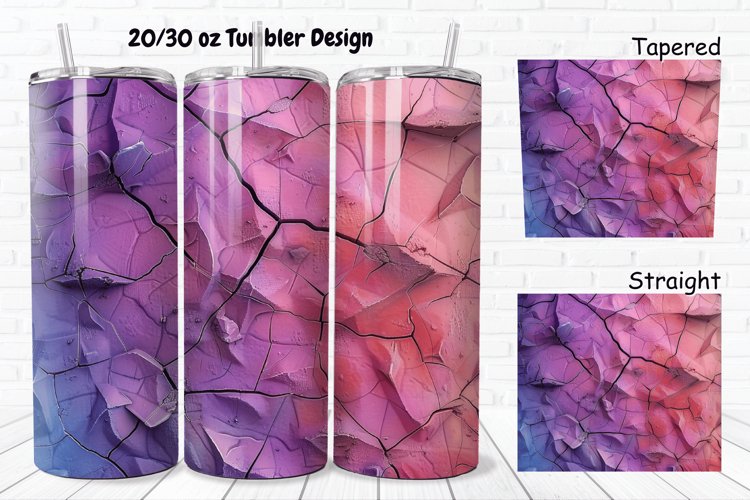 3D Stone Cracked Texture 20/30oz Skinny Tumbler