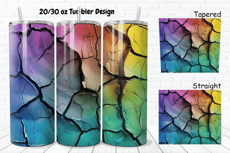 3D Stone Cracked Texture 20/30oz Skinny Tumbler