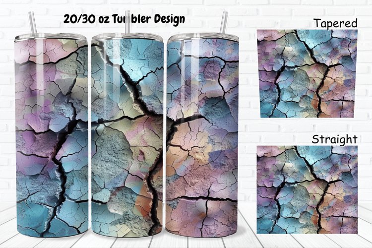 3D Stone Cracked Texture 20/30oz Skinny Tumbler
