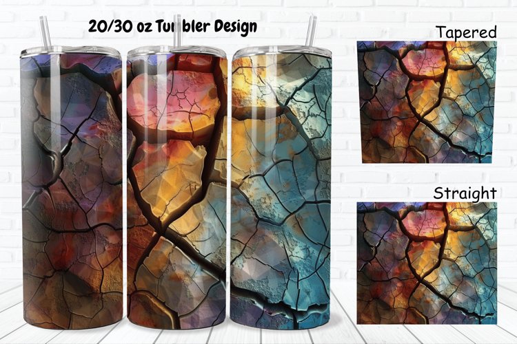 3D Stone Cracked Texture 20/30oz Skinny Tumbler