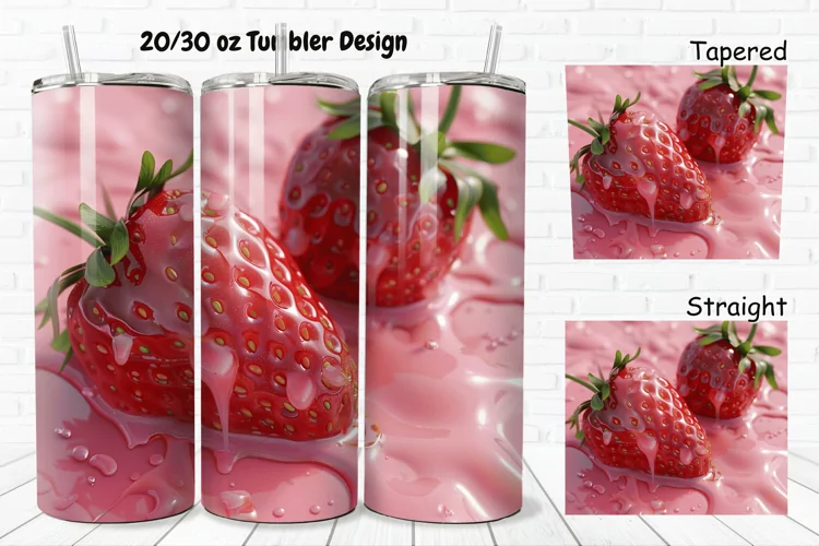 3D Strawberry 20/30oz Skinny Tumbler