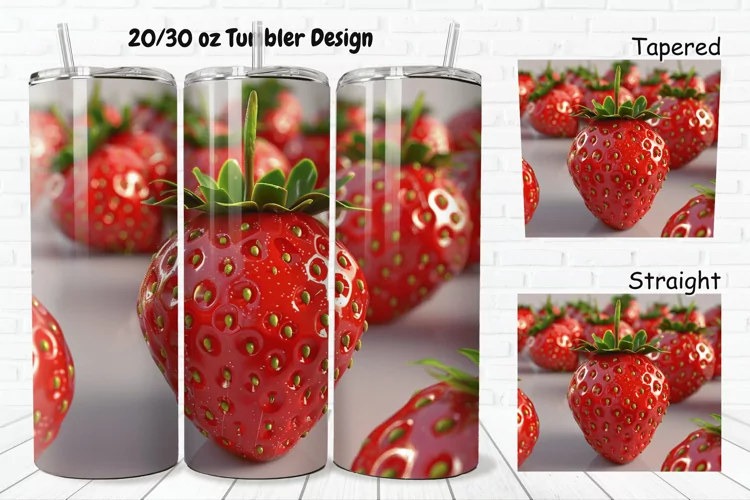 3D Strawberry 20/30oz Skinny Tumbler