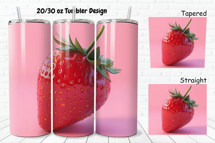 3D Strawberry 20/30oz Skinny Tumbler