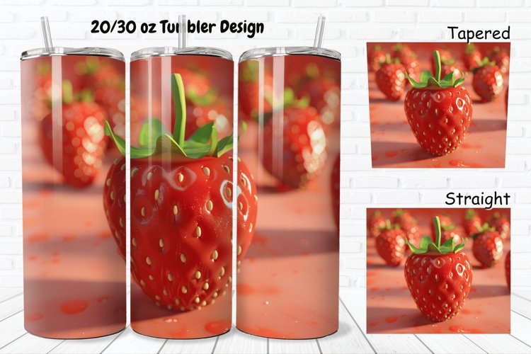 3D Strawberry 20/30oz Skinny Tumbler