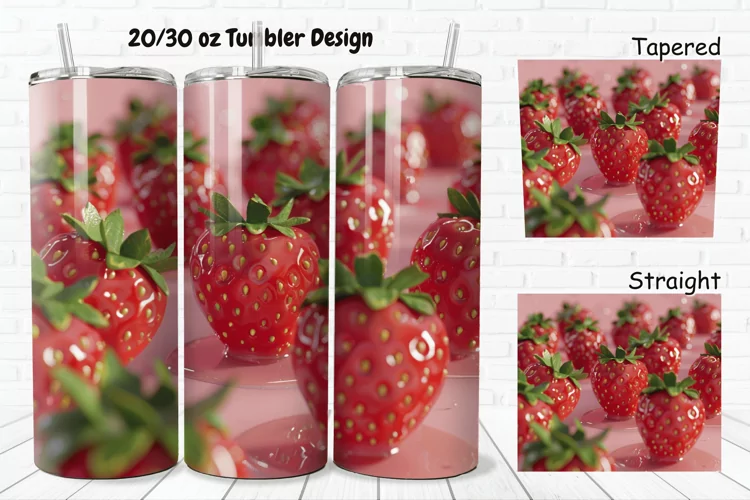 3D Strawberry 20/30oz Skinny Tumbler