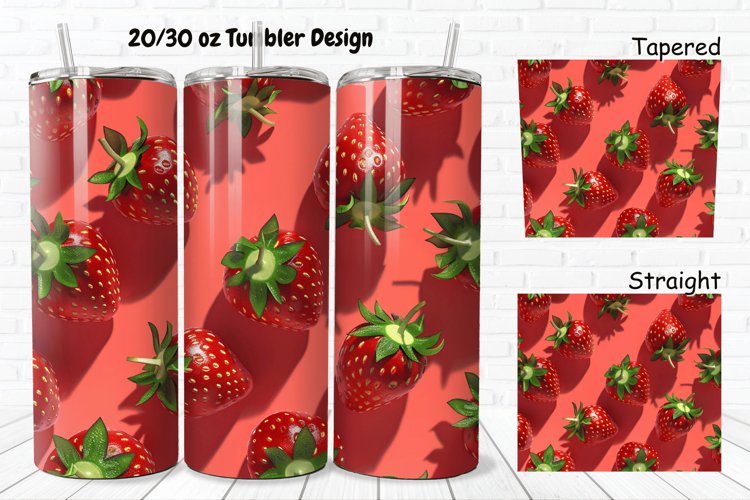3D Strawberry 20/30oz Skinny Tumbler