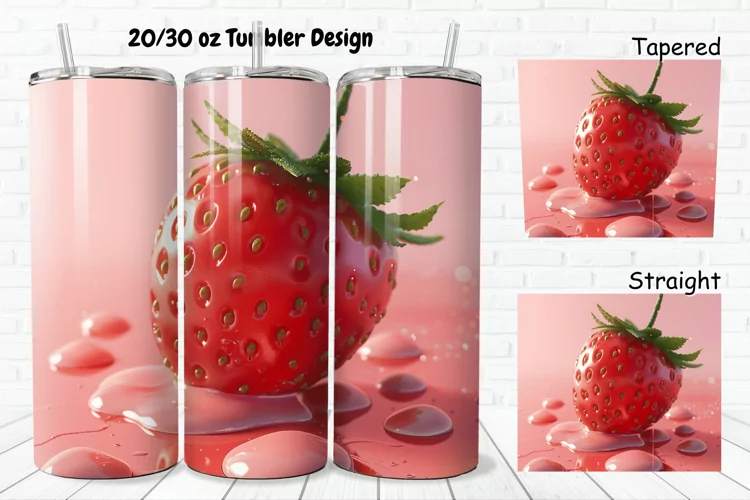 3D Strawberry 20/30oz Skinny Tumbler