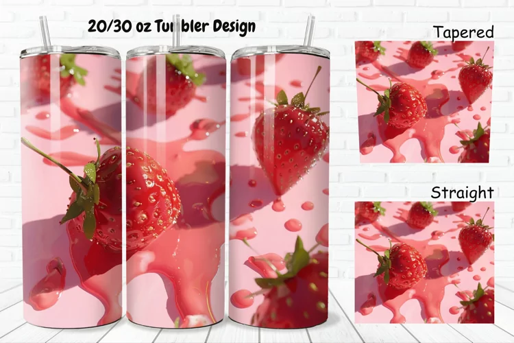 3D Strawberry 20/30oz Skinny Tumbler