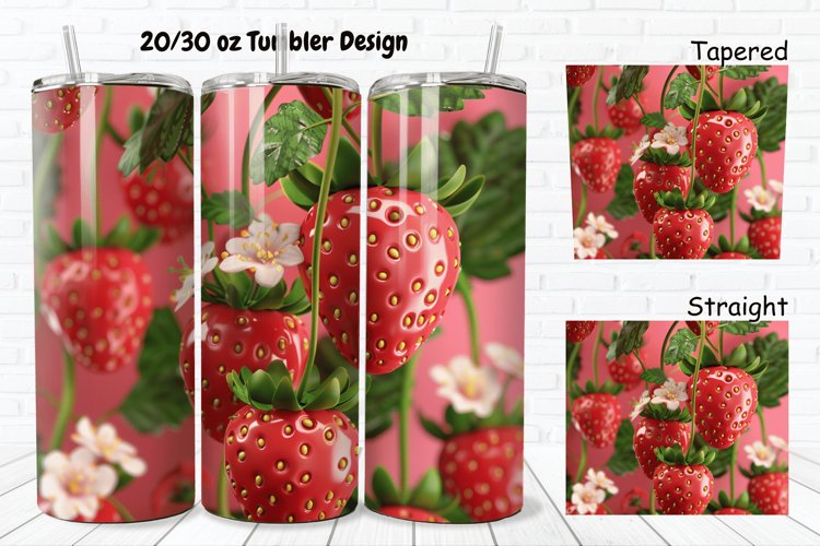 3D Strawberry 20/30oz Skinny Tumbler