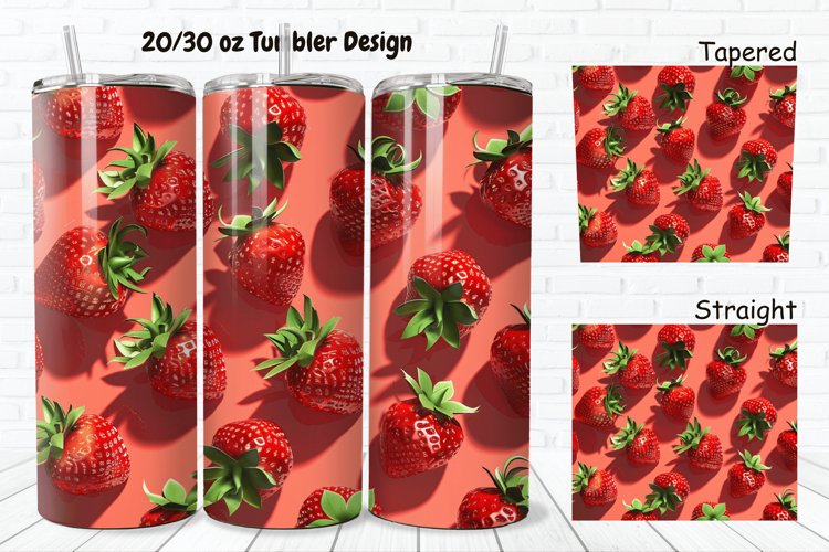 3D Strawberry 20/30oz Skinny Tumbler