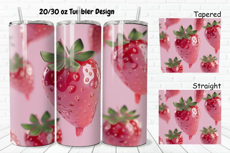 3D Strawberry 20/30oz Skinny Tumbler