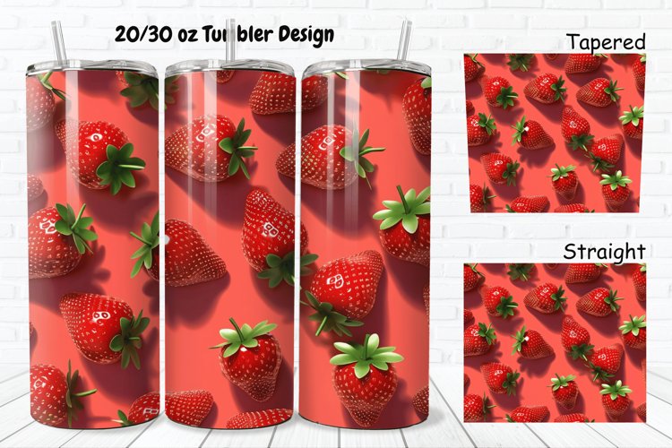3D Strawberry 20/30oz Skinny Tumbler