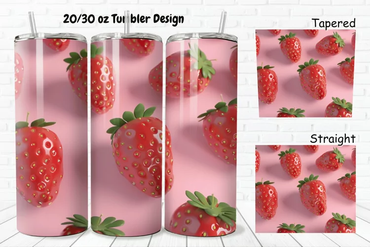 3D Strawberry 20/30oz Skinny Tumbler