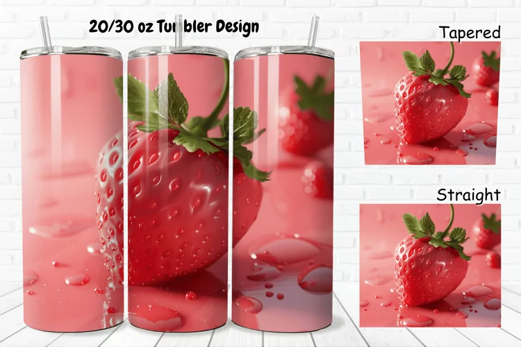 3D Strawberry 20/30oz Skinny Tumbler