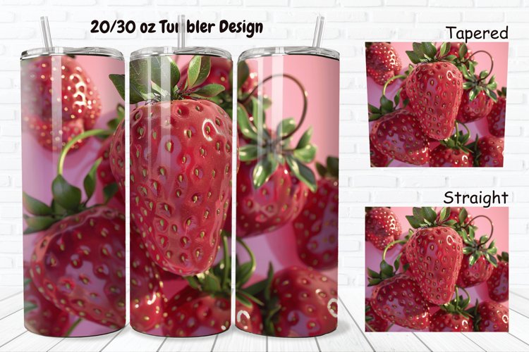 3D Strawberry 20/30oz Skinny Tumbler