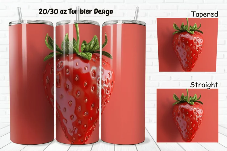 3D Strawberry 20/30oz Skinny Tumbler