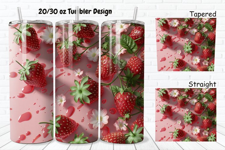 3D Strawberry 20/30oz Skinny Tumbler