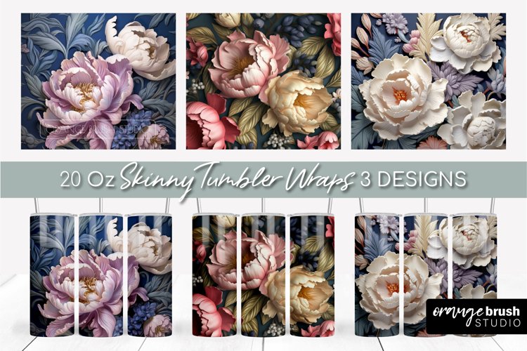 3d Sublimation Tumbler Bundle 3D Flowers Tumbler Wrap