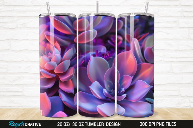 3D Succulent Plants 20/30oz Skinny Tumbler