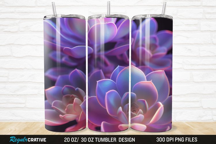 3D Succulent Plants 20/30oz Skinny Tumbler