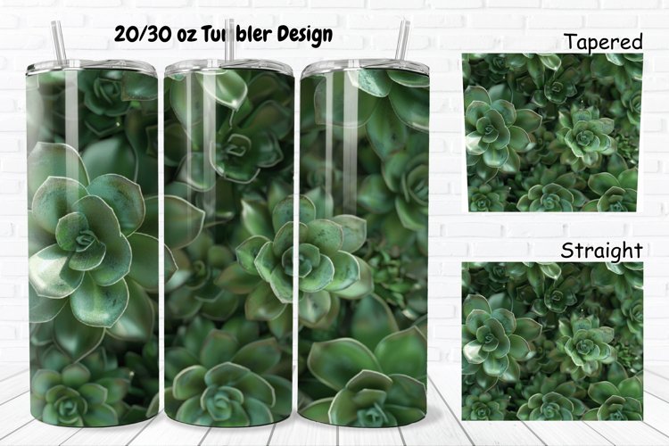3D Succulent Flowers 20/30oz Skinny Tumbler