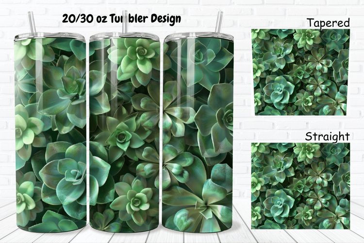 3D Succulent Flowers 20/30oz Skinny Tumbler