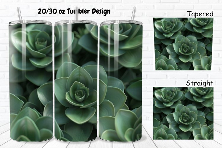 3D Succulent Flowers 20/30oz Skinny Tumbler