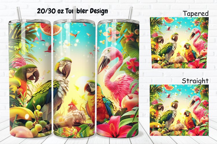 3D Summer Animals 20/30oz Skinny Tumbler example image 1