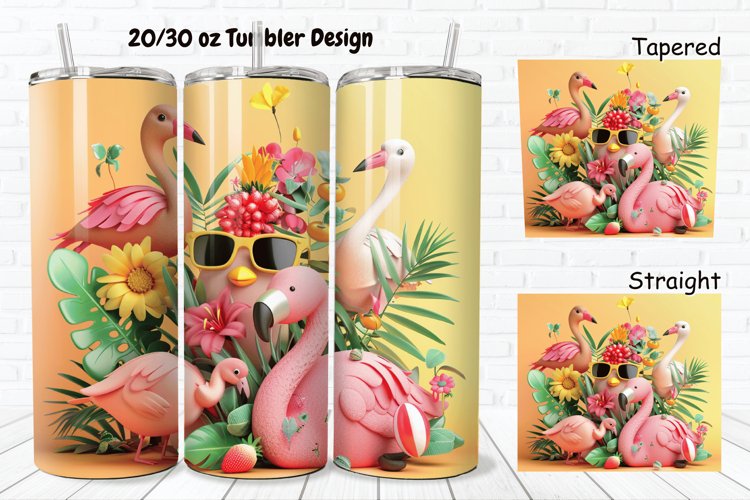 3D Summer Animals 20/30oz Skinny Tumbler