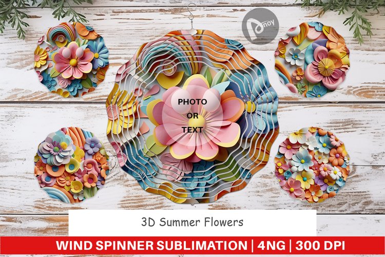 Wind Spinner 3D Summer Flowers