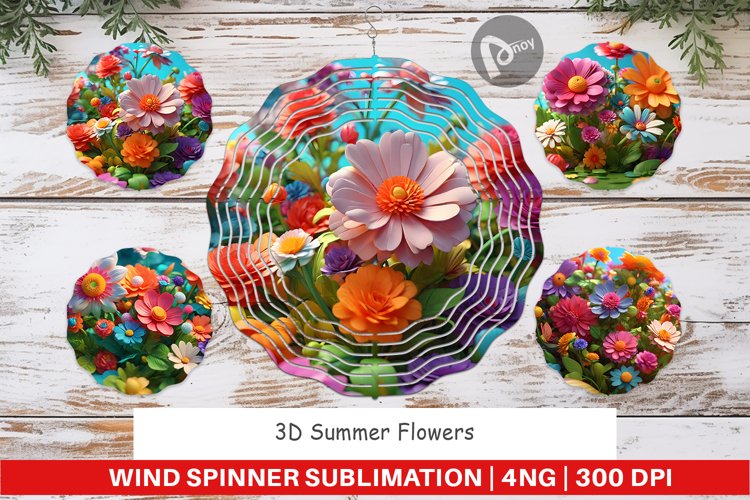 Wind Spinner 3D Summer Flowers