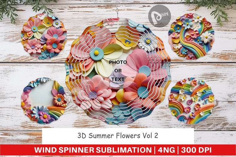 Wind Spinner 3D Summer Flowers