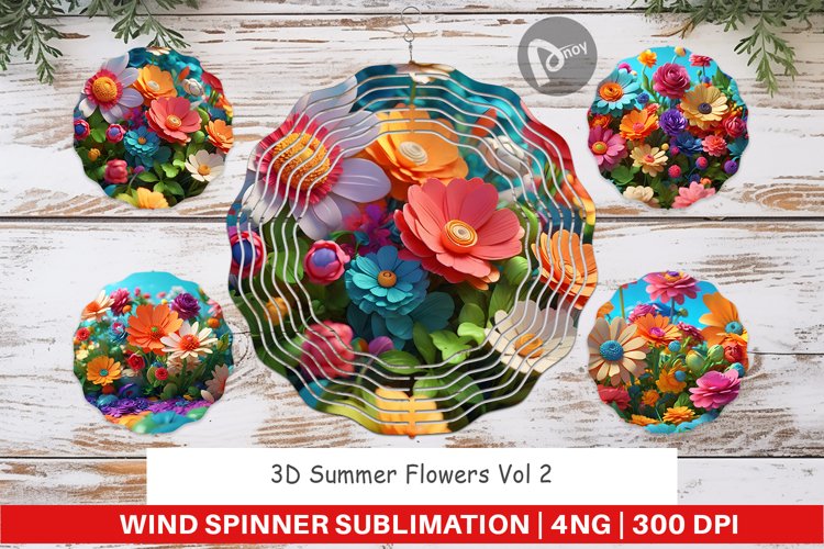 Wind Spinner 3D Summer Flowers