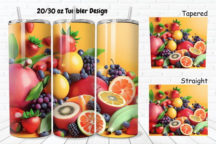 3D Summer Fruits 20/30oz Skinny Tumbler