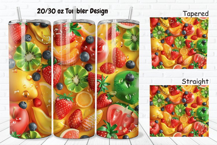3D Summer Fruits 20/30oz Skinny Tumbler