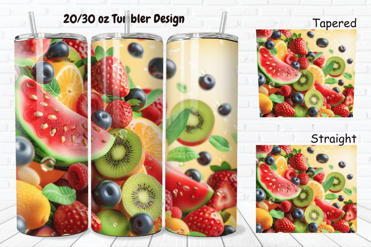 3D Summer Fruits 20/30oz Skinny Tumbler