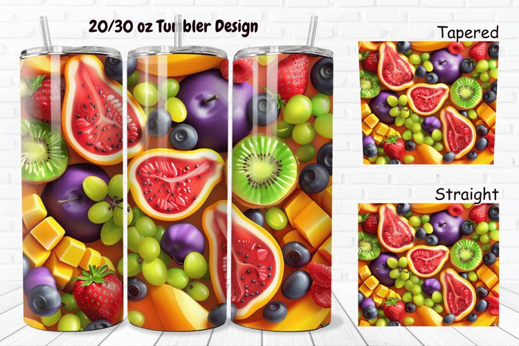 3D Summer Fruits 20/30oz Skinny Tumbler example image 1