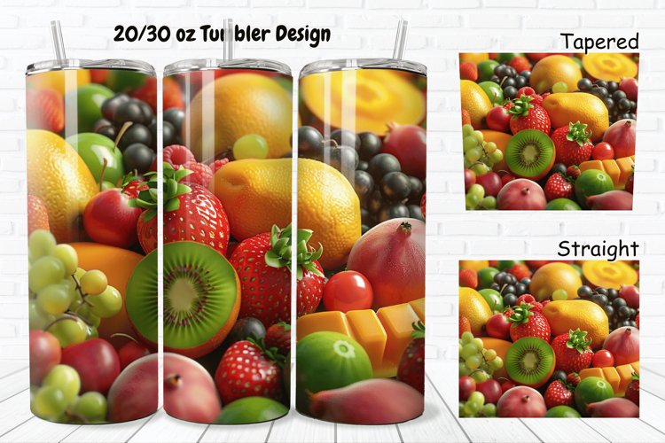 3D Summer Fruits 20/30oz Skinny Tumbler