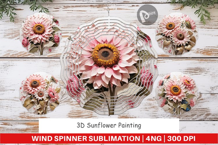 Wind Spinner 3D Sunflower Painting