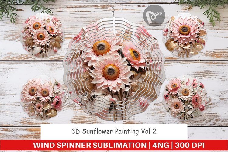 Wind Spinner 3D Sunflower Painting