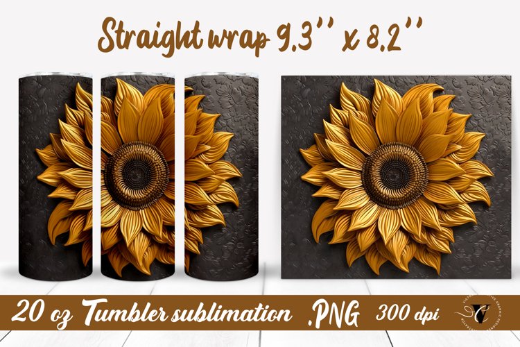 3D sunflower | 3D suflowers Tumbler wrap