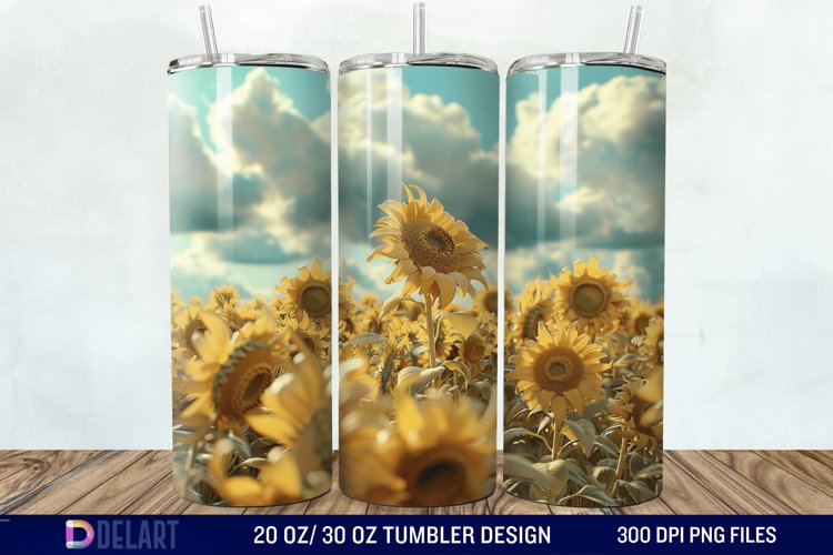 3D Sunflowers Tumbler Wrap example image 1