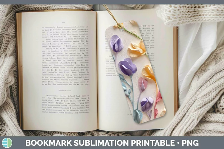 3D Sweet Pea Bookmark Sublimation Printable Designs