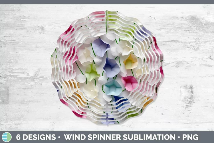 3D Sweet Pea Wind Spinner | Sublimation Spinner Designs