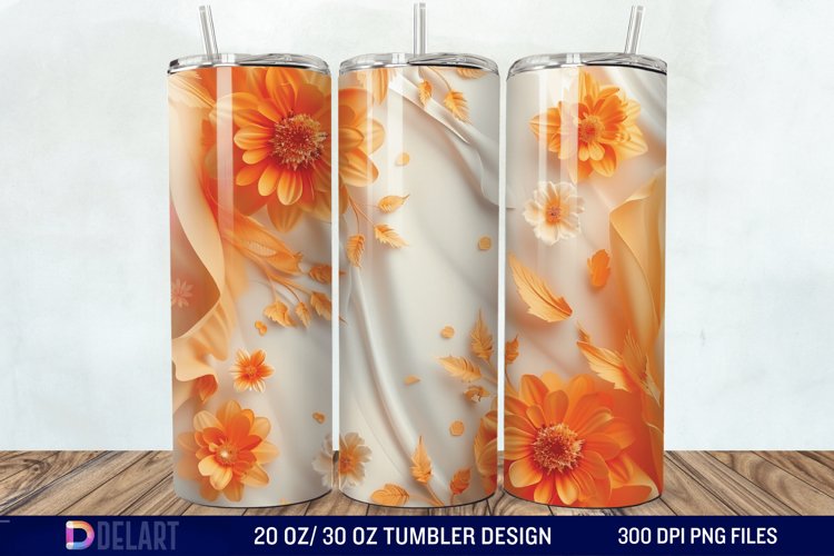 3d Floral stained glass Tumbler Wrap example image 1