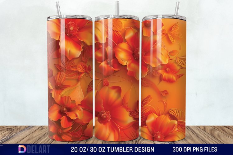 3d Floral stained glass Tumbler Wrap example image 1