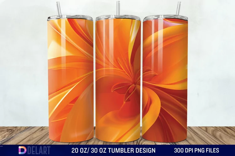 3d Floral stained glass Tumbler Wrap
