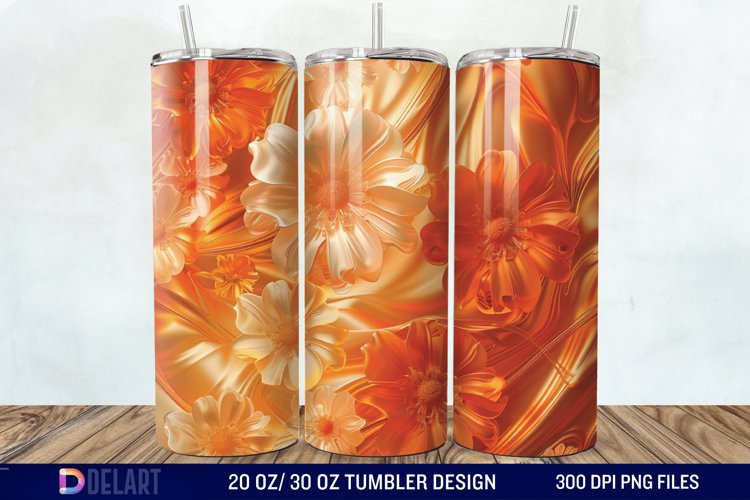 3d Floral stained glass Tumbler Wrap example image 1