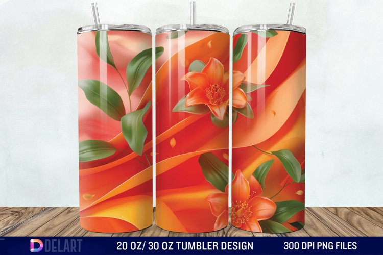 3d Floral stained glass Tumbler Wrap example image 1