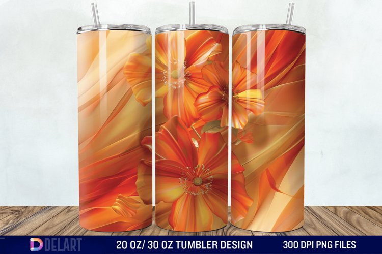 3d Floral stained glass Tumbler Wrap example image 1